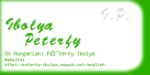 ibolya peterfy business card